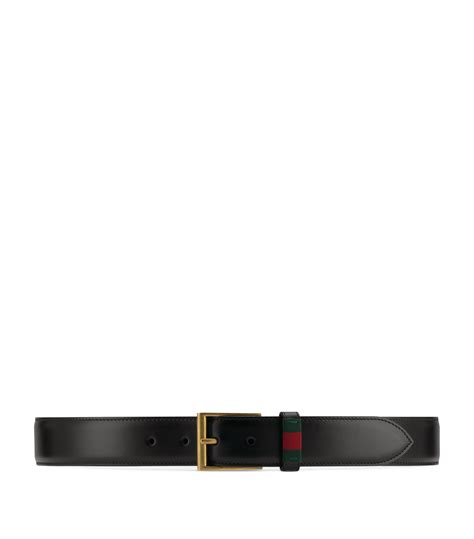 gucci web stripe leather trim belt|where to buy Gucci belt.